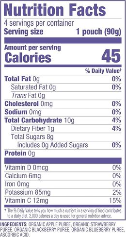 Plum Organics Mashups، صلصة التفاح العضوية للأطفال، الفراولة والتوت الأسود والتوت، 3.17 أونصة، 4 قطع in Kuwait