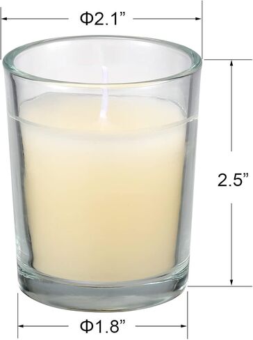 flamecan 24 Pack Clear Glass Filled Ivory Votive Candles. Unscented Votive Candles for Home Décor Spa Weddings Birthdays Holidays Party in Saudi Arabia