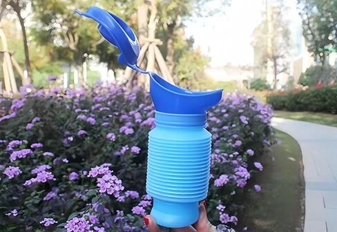 Jkzvicis 2 قطعة مبولة طوارئ محمولة، مناسبة للتخييم في الهواء الطلق، مربيات المرور، مرحاض محمول عالمي، سعة 750 مل، مبولة قابلة لإعادة الاستخدام. in Kuwait