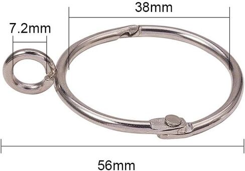 INCREWAY Curtain Rings, 16 Pcs 1.5 Inch Inner Diameter Open Metal Curtain Rings with Eyelets Decorative Drapery Window Eyelet Rings, Silver in Saudi Arabia