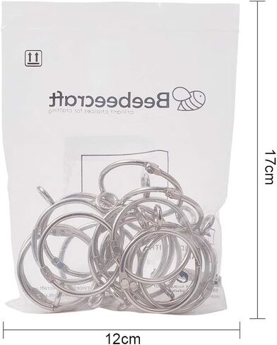 INCREWAY Curtain Rings, 16 Pcs 1.5 Inch Inner Diameter Open Metal Curtain Rings with Eyelets Decorative Drapery Window Eyelet Rings, Silver in Saudi Arabia