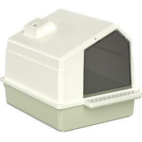 Cat Litter Box with Lid,Fully Enclosed Leak-Proof Urine Litter Box for Small Cats Approx 10Lbs,Handy Litter Scoop,Replaceable Closed/semi-Closed/Open Clamshell Litter Box in Kuwait