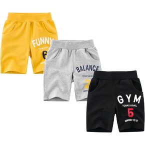 AQEACARMON Toddler Boy's Summer Dinosaur Knit Shorts 2 Pack in Kuwait