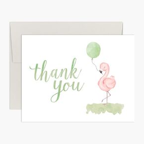 Flamingo Baby Shower Thank You Cards,Set of 10 Flamingo Thank You Baby Shower Cards With 10 Envelopes,Designed, Printed and Packaged in the USA by Palmer Street Press (Yellow)