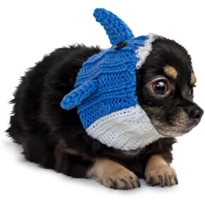 زي قرش رمادي من Zoo Snoods للكلاب، مقاس متوسط ​​- غطاء رأس دافئ بدون رفرف للحيوانات الأليفة، زي للكلاب للشتاء والهالوين والكريسماس ورأس السنة الجديدة، أغطية أذن مصنوعة يدويًا من خيوط الغزل الناعمة - رمادي in Kuwait