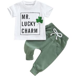 Toddler Baby Boy Valentines Day Clothes Mr Steal My Heart Crewneck Sweatshirt Shirt Top Pants Spring Outfit