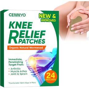 رقع تخفيف الركبة من سينيو، 24 قطعة من لاصق الركبة الدافئ بالنباتات الطبيعية، تخفف الانزعاج العميق من التهاب المفاصل وعضلات الرقبة والكتف، سريعة المفعول in Kuwait