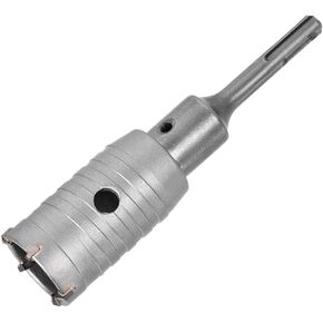 uxcell Wall Hole Drill Bit 75mm Concrete Cement Stone Hole Saw Cutter 100mm Drilling Depth Round Shank with Connecting Rod Drill for SDS X4 Impact Drill