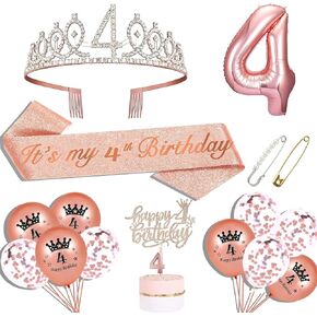 21st Birthday Gifts for Her, 21st Birthday Sash, 21st Birthday Tiara, 21st Birthday Cake Topper, Balloons, Pin and Candle Set, Rose Gold in Kuwait