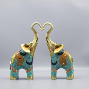 sugutee Good Luck Elephant Decor for Home, Large Gold Elephant Statue for Home Decor, Small Elephant Figurines and Statues (2 Pcs Medium) in Kuwait