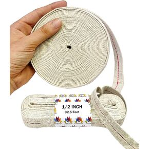Craftsman Flat 100% Cotton Wicks (1/2 Inch 65 Feet) for Kerosene Paraffin Based Oil Lamps Lanterns Burner (1/2 INCH 32.5 FT X 2 ROLL)