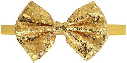 15Pcs 4" Sequins Hair Bows Headbands for Baby Girls Infants Newborn | Sparkly Baby Girl Headband | Soft Stretchy Hair Bands for Infant Newborn and Toddlers in Saudi Arabia