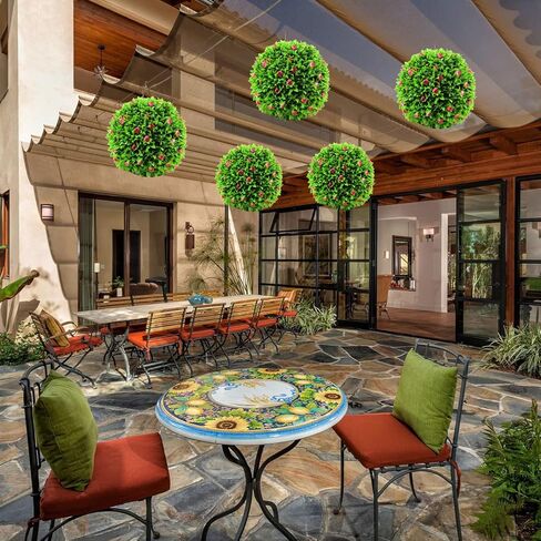 Sunnyglade 2 PCS 15.7 inch 3 Layers Artificial Plant Topiary Ball Faux Boxwood Decorative Balls for Backyard, Balcony,Garden, Wedding and Home Décor in Kuwait