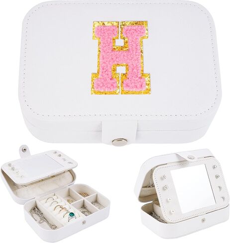 منظم حامل المجوهرات Uygafly - صندوق مجوهرات عصري لأساسيات السفر، صندوق مجوهرات أنيق، منظم سفر شخصي، هدايا للمراهقين، هدايا للنساء والفتيات وأصدقاء الأم - وردي، الأولي A in Kuwait