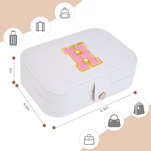 منظم حامل المجوهرات Uygafly - صندوق مجوهرات عصري لأساسيات السفر، صندوق مجوهرات أنيق، منظم سفر شخصي، هدايا للمراهقين، هدايا للنساء والفتيات وأصدقاء الأم - وردي، الأولي A in Kuwait
