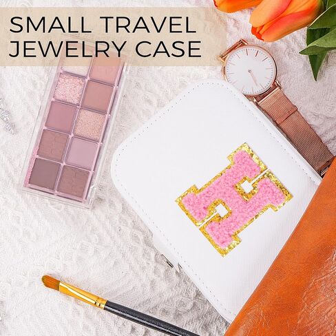 منظم حامل المجوهرات Uygafly - صندوق مجوهرات عصري لأساسيات السفر، صندوق مجوهرات أنيق، منظم سفر شخصي، هدايا للمراهقين، هدايا للنساء والفتيات وأصدقاء الأم - وردي، الأولي A in Kuwait