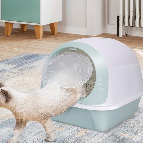 Kphico Cat Litter Box,Cat Potty with Cat Litter Scoop and Bamboo Charcoal Bag,Large Top Entry Anti-Splashing Litter Box for Indoor Multiple Cats - 20" x 14" x 15" in Kuwait