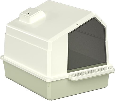 صندوق فضلات القطط مع غطاء، صندوق فضلات بول مغلق بالكامل ومضاد للتسرب للقطط الصغيرة بوزن 10 رطل تقريبًا، مغرفة فضلات يدوية، صندوق فضلات صدفي مغلق/شبه مغلق/مفتوح قابل للاستبدال in Kuwait