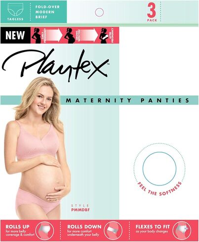 Playtex Women's Maternity Fold Down Modern Brief Panties 3-Pack in Saudi Arabia