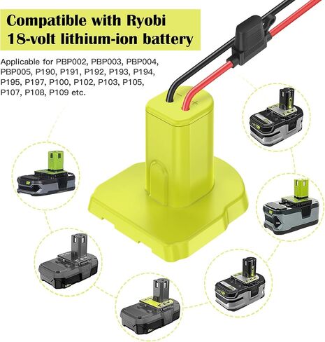 koezeoi 2 حزم محول عجلات الطاقة لryobi 18 فولت محول البطارية عجلات الطاقة طقم محول البطارية مع الصمامات ومحطات الأسلاك وسلك 12awg، موصل الطاقة لألعاب السيارات rc DIY والركوب على الشاحنة in Kuwait