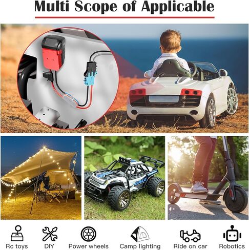 محول عجلات الطاقة KOEZEOI لمحول بطارية Milwaukee M18 18 فولت طقم محول بطارية عجلات الطاقة مع الصمامات والتبديل وموصل تسخير الأسلاك 12AWG سلك لركوب الشاحنة وألعاب Rc in Kuwait