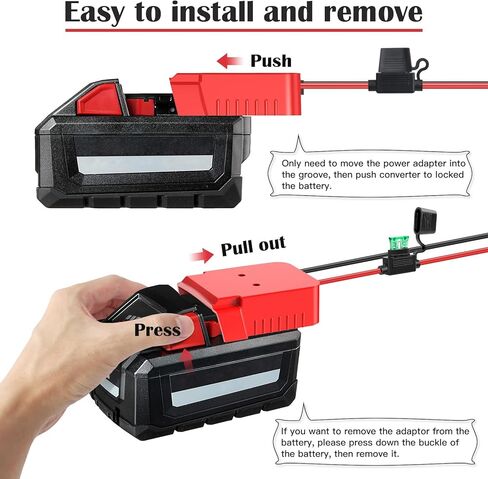 محول عجلات الطاقة KOEZEOI لمحول بطارية Milwaukee M18 18 فولت طقم محول بطارية عجلات الطاقة مع الصمامات والتبديل وموصل تسخير الأسلاك 12AWG سلك لركوب الشاحنة وألعاب Rc in Kuwait