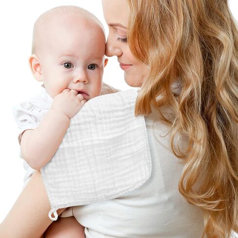 ويزوت قماش تجشؤ من قطن الموسلين بنسبة 100% للاطفال، عبوة من 6 قطع كبيرة 20 انش × 10 انش ناعمة وذات قدرة على الامتصاص للاولاد والبنات، ابيض in Kuwait