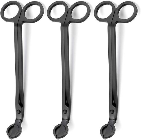OwnMy Pack of 3 Black Candle Wick Trimmer Candle Cutter Candle Wick Clipper Candle Scissor Metal Candle Care Tools Candle Accessory Set Candle Tool Gift for Candle Lovers in Saudi Arabia