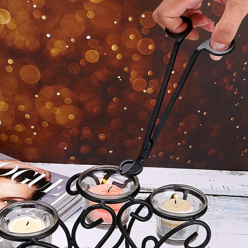 OwnMy Pack of 3 Black Candle Wick Trimmer Candle Cutter Candle Wick Clipper Candle Scissor Metal Candle Care Tools Candle Accessory Set Candle Tool Gift for Candle Lovers in Saudi Arabia