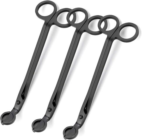 OwnMy Pack of 3 Black Candle Wick Trimmer Candle Cutter Candle Wick Clipper Candle Scissor Metal Candle Care Tools Candle Accessory Set Candle Tool Gift for Candle Lovers in Saudi Arabia
