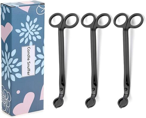 OwnMy Pack of 3 Black Candle Wick Trimmer Candle Cutter Candle Wick Clipper Candle Scissor Metal Candle Care Tools Candle Accessory Set Candle Tool Gift for Candle Lovers in Saudi Arabia