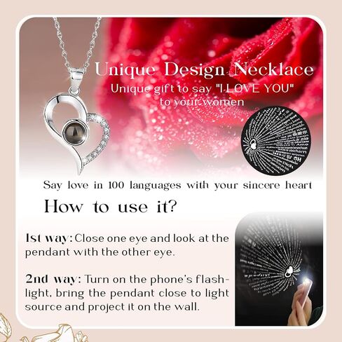 MUAZIDA Preserved Rose with Necklace, Preserved Flower, Gifts for Mom, Rose Birthday Gift, Romantic Gifts for Her, Eternal Rose Flower Gift in Saudi Arabia
