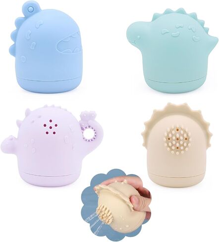 Silicone Bath Toys, Squeezable Bathtub Toys for Toddle 6-12-18 Months+, Kids-Friendly Bath Toys, Baby Shower Toys for Kids 1-3 in Saudi Arabia