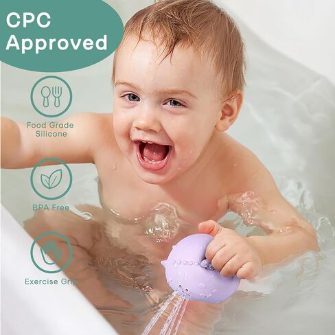 Silicone Bath Toys, Squeezable Bathtub Toys for Toddle 6-12-18 Months+, Kids-Friendly Bath Toys, Baby Shower Toys for Kids 1-3 in Saudi Arabia