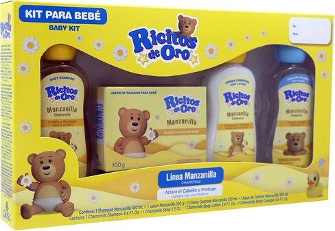 مجموعة ريستوس دي أورو للأطفال، بابونج، منتجات مضادة للحساسية، شامبو البابونج، قالب صابون، لوشن للجسم، كولونيا للجسم، 4 منتجات بالداخل، مجموعة واحدة in Kuwait