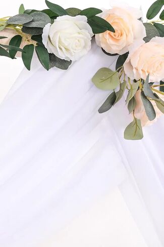 LINXTAR Wedding Arch Draping Fabric 30'' x 18FT Sheer Chiffon Arch Drape Backdrop 1 Panel Teal Drape for Summer Wedding Bridal Shower Baby Shower Photo Booth Church Birthday Party Outdoor Decoration in Saudi Arabia