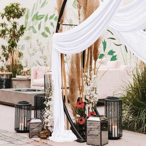 LINXTAR Wedding Arch Draping Fabric 30'' x 18FT Sheer Chiffon Arch Drape Backdrop 1 Panel Teal Drape for Summer Wedding Bridal Shower Baby Shower Photo Booth Church Birthday Party Outdoor Decoration in Saudi Arabia
