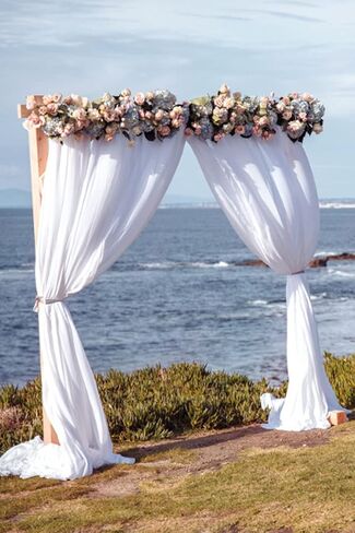 LINXTAR Wedding Arch Draping Fabric 30'' x 18FT Sheer Chiffon Arch Drape Backdrop 1 Panel Teal Drape for Summer Wedding Bridal Shower Baby Shower Photo Booth Church Birthday Party Outdoor Decoration in Saudi Arabia