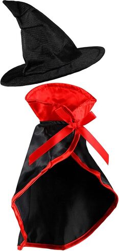 2 Pieces Halloween Cat Costume Pet Vampire Cloak Witch Cape and Hat for Cat Kitten Puppy Cosplay Halloween Party Supplies in Saudi Arabia