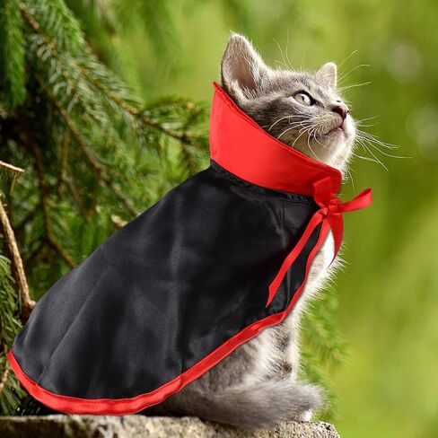 2 Pieces Halloween Cat Costume Pet Vampire Cloak Witch Cape and Hat for Cat Kitten Puppy Cosplay Halloween Party Supplies in Saudi Arabia