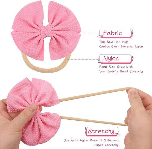 30 قطعة من أقواس الأطفال من CÉLLOT، عصابات رأس من النايلون، مقاس 4.5 بوصة، أقواس شعر مطاطية للفتيات الصغيرات حديثي الولادة والأطفال الصغار، إكسسوارات شعر الأطفال in Kuwait