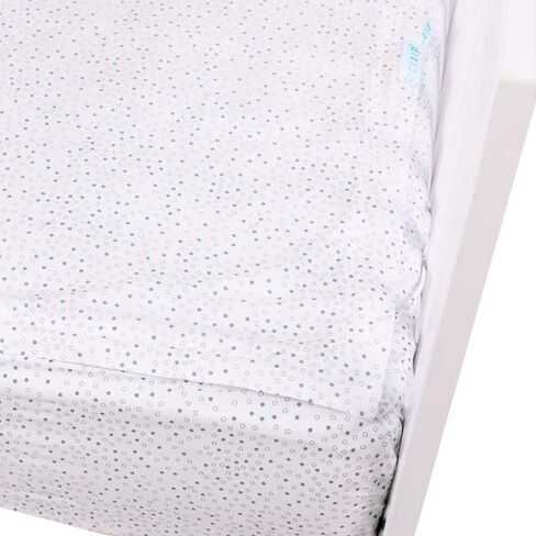 QuickZip Crib Sheet Set - Faster, Safer, Easier Baby Crib Sheets - Includes White Wraparound Base & 3 Zip-On Crib Sheets – White 100% Cotton - Fits All Standard Crib Mattresses in Saudi Arabia