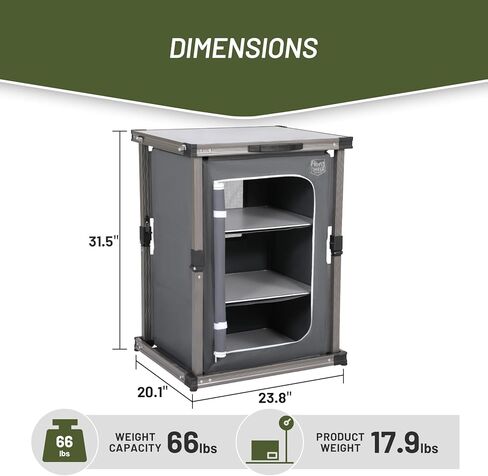 تيمبر ريدج خزانة تخييم سريعة الطي من روبينيا، رمادي in Kuwait