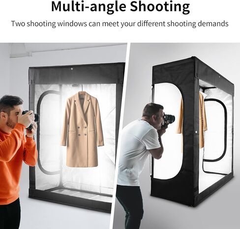 صندوق صور كبير سيلنز، 157.52 سم × 119.38 سم × 78.74 سم خيمة تصوير ذات إضاءة قابلة للتعديل مع 6 شرائط إضاءة LED، إضاءة مستمرة للفيديو مع 2 مشبك خلفية وحلقة in Kuwait
