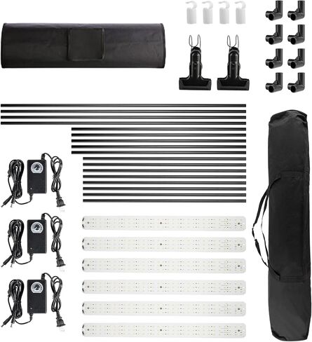 صندوق صور كبير سيلنز، 157.52 سم × 119.38 سم × 78.74 سم خيمة تصوير ذات إضاءة قابلة للتعديل مع 6 شرائط إضاءة LED، إضاءة مستمرة للفيديو مع 2 مشبك خلفية وحلقة in Kuwait