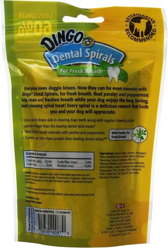 Dingo Tartar and Breath Dental Spirals for All Dogs, 15-Count in Saudi Arabia