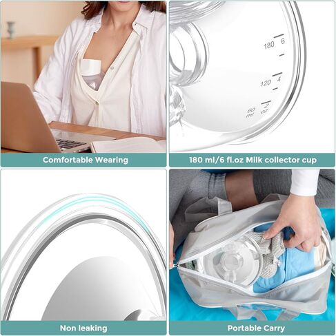 ملحقات كأس مضخة الثدي القابلة للارتداء من CreGear مقاس 24 مم مناسبة لاستبدال جزء مضخة الثدي بدون استخدام اليدين S9/S10/S12، وتتضمن شفة 24 مم، وصمام منقار البط، وغشاء من السيليكون ورابط in Kuwait