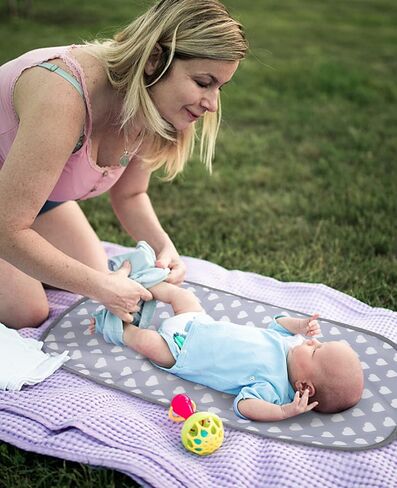 Baby Diaper Changing Pads, 2Pack Portable Changing Pad for Newborn Girl & Boy, Waterproof Travel Baby Changing Mat - Lightweight & Compact (Blue CX, Pure Blue) in Kuwait