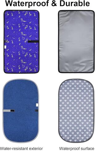 Baby Diaper Changing Pads, 2Pack Portable Changing Pad for Newborn Girl & Boy, Waterproof Travel Baby Changing Mat - Lightweight & Compact (Blue CX, Pure Blue) in Kuwait