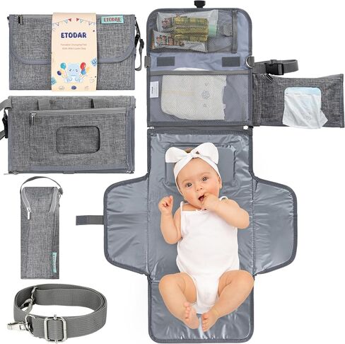 Diaper Changing Pad, Portable Changing Pad for Baby - Diaper Bag and Travel Changing Station | 2 in 1 Changing Mat & a Cooler | Baby Shower Registry | Newborn Baby Essentials - Unisex Baby Gifts in Saudi Arabia